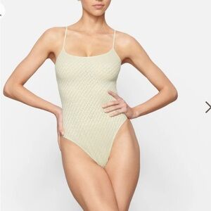 NWT Skims logo mesh cami bodysuit size 2X in bone